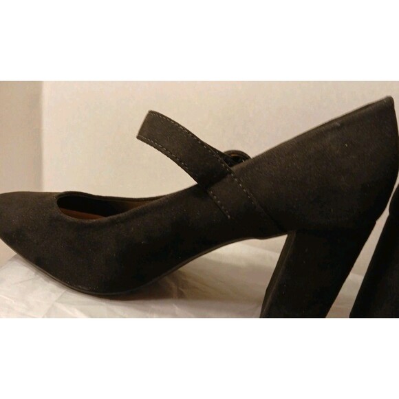 Comfort Est.1946 Womens Black Faux Suede Mary Jane Pumps Size 8 Chunky Heel - Picture 4 of 16
